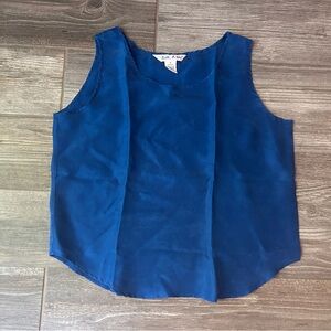 Women's 100% Silk Royal Blue Tank, Workwear,‎ Office Siren, Classic, Medium